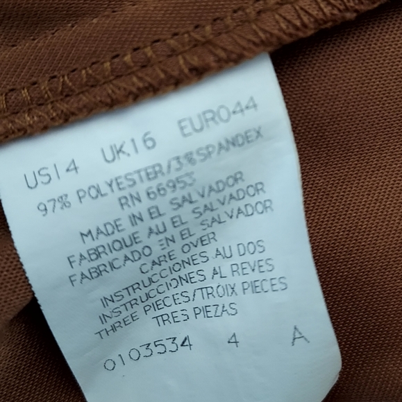 Vtg Leslie Fay Blazer Skirt & Scarf Set US 4 - Picture 11 of 15